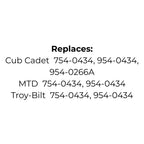 Belt to replace Cub Cadet, MTD, Troy-Bilt 954-0434, 754-0434 Made with Kevlar™