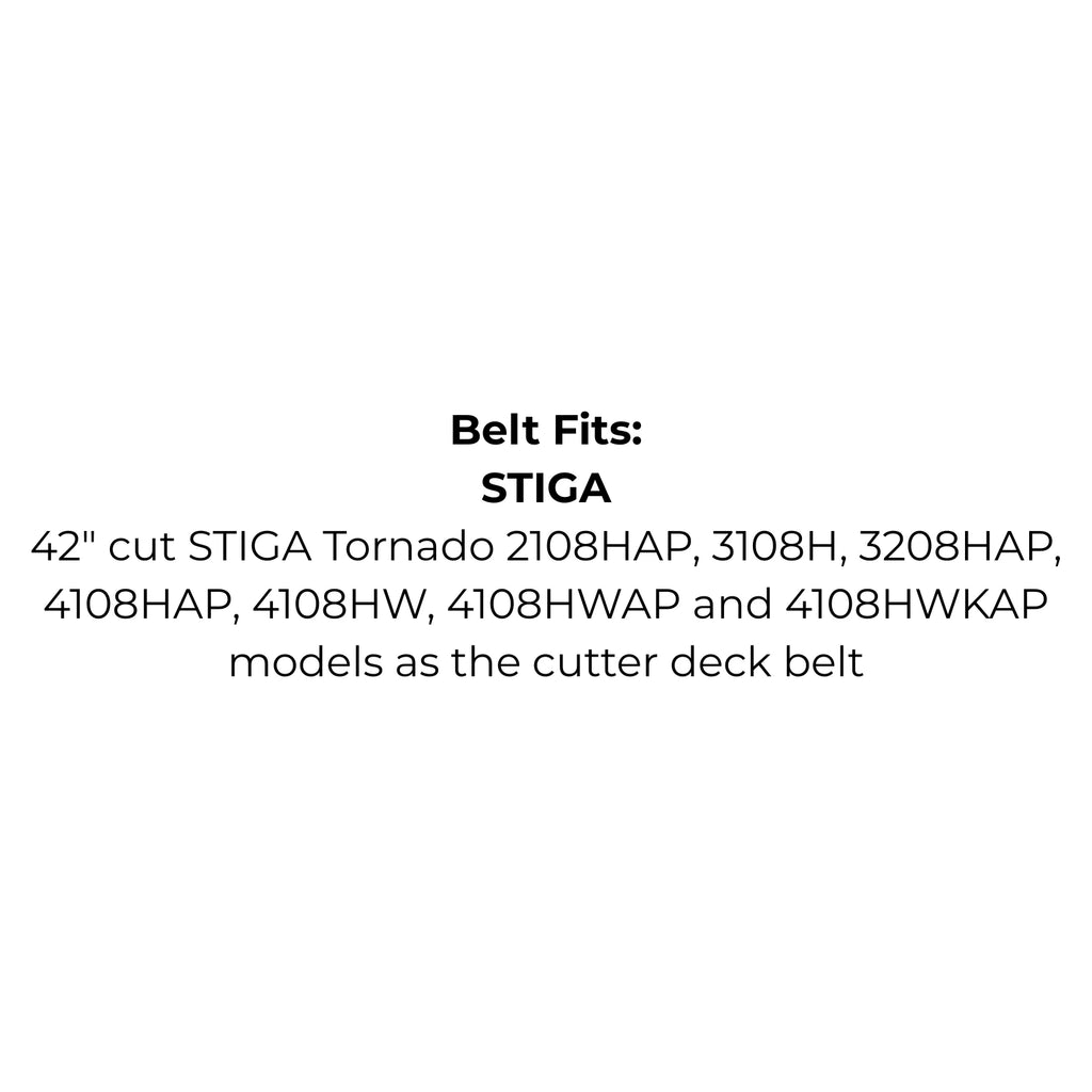 Belt replaces STIGA 135062028/0, 135062027-0, 135061506-0, 135061506/0, 135061506/1, 135061506-1