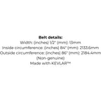 Belt replaces STIGA 135062028/0, 135062027-0, 135061506-0, 135061506/0, 135061506/1, 135061506-1
