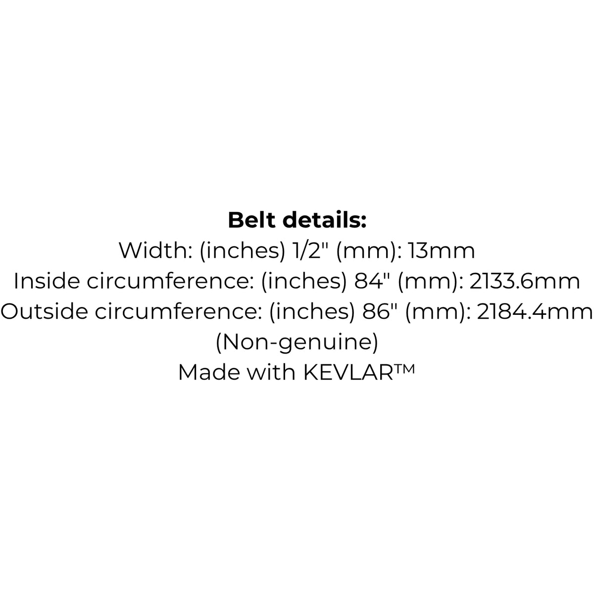 Belt replaces STIGA 135062028/0, 135062027-0, 135061506-0, 135061506/0, 135061506/1, 135061506-1