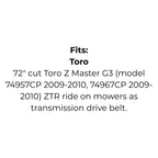 Belt replaces Toro 109-3388, 109-8069 or 126-9835 Transmission Drive Belt