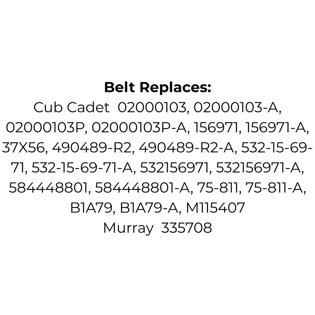Belt Replaces Cub Cadet Mule Drive Belt- 490489-R2, Murray 335708