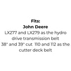 Belt Replaces John Deere M40223 or M127521 or Toro Wheelhorse 88-6250