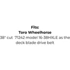 Belt Replaces John Deere M40223 or M127521 or Toro Wheelhorse 88-6250