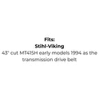 Belt Replaces Stihl-Viking 7004 872 1378 or 6121 931 4572