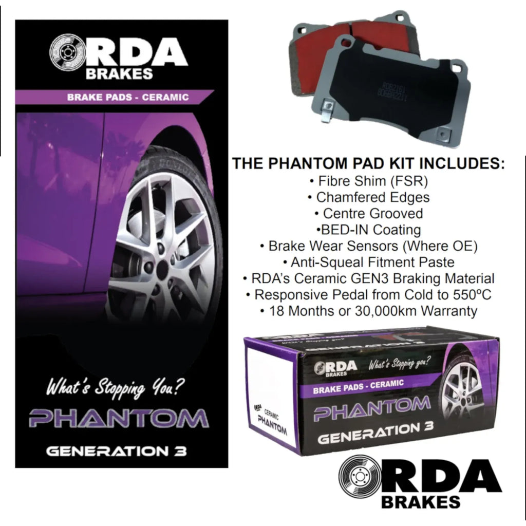 RDA Phantom Ceramic Front Brake Pads for Toyota Landcruiser 100 and 105 Series and Lexus LS, LX and LX470 - RDC1365