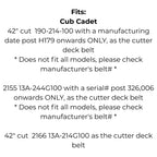 Belt Replaces Cub Cadet 754-3073 or 954-3073 or Scag 481461