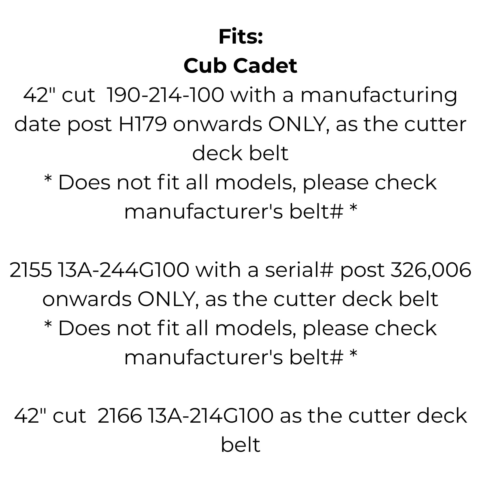 Belt Replaces Cub Cadet 754-3073 or 954-3073 or Scag 481461