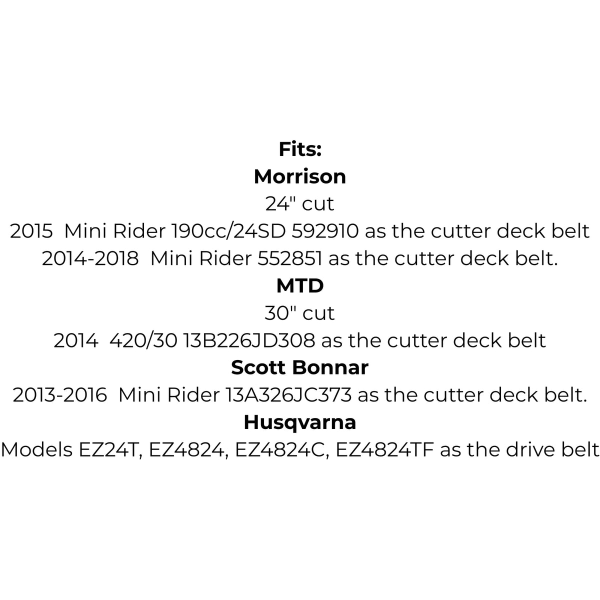 Replaces Cub Cadet, Masport, Morrison, MTD, Rover, Scott Bonnar 754-05001, 954-05001, Kingcat KS750234 or Husqvarna 539120772