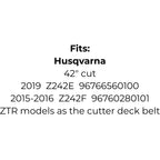 Belt replaces Husqvarna, Jonsered 587270001, 5872700-01, 587 27 00-01 or Universal 68120G