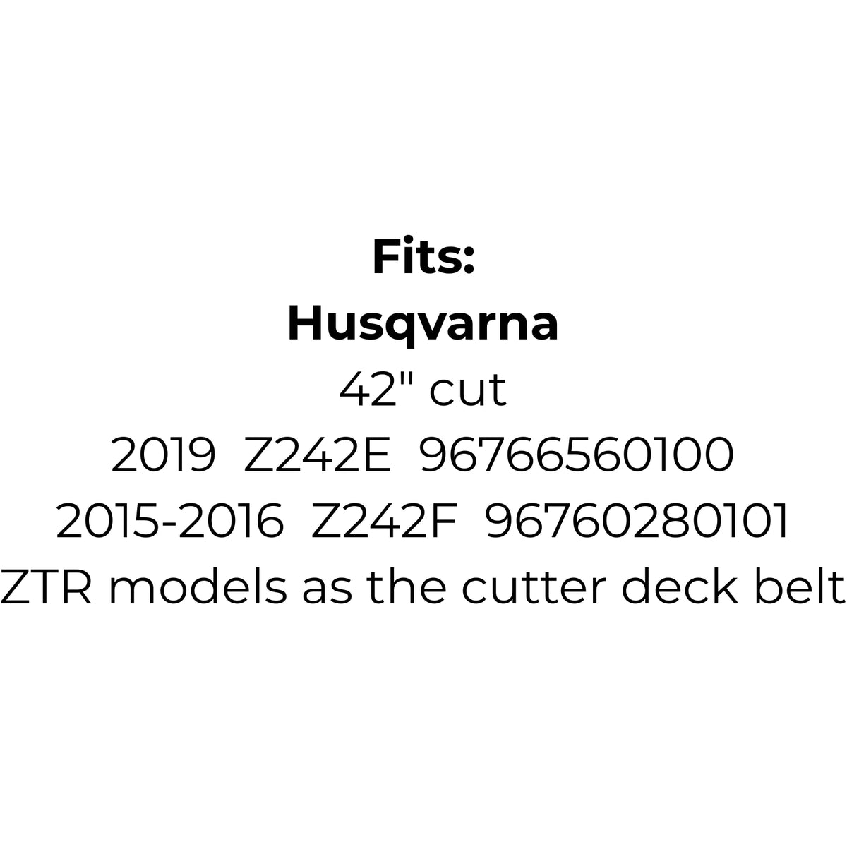 Belt replaces Husqvarna, Jonsered 587270001, 5872700-01, 587 27 00-01 or Universal 68120G