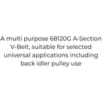 Belt replaces Husqvarna, Jonsered 587270001, 5872700-01, 587 27 00-01 or Universal 68120G