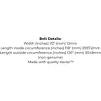 Belt replaces Husqvarna, Jonsered 587270001, 5872700-01, 587 27 00-01 or Universal 68120G