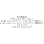 Belt replaces BIGDOG, HUSTLER 600726 or 600726X, Cub Cadet 754-04137 or 954-04137,John Deere M126536 or Simplicty/Viking 1718017 or 1718017SM