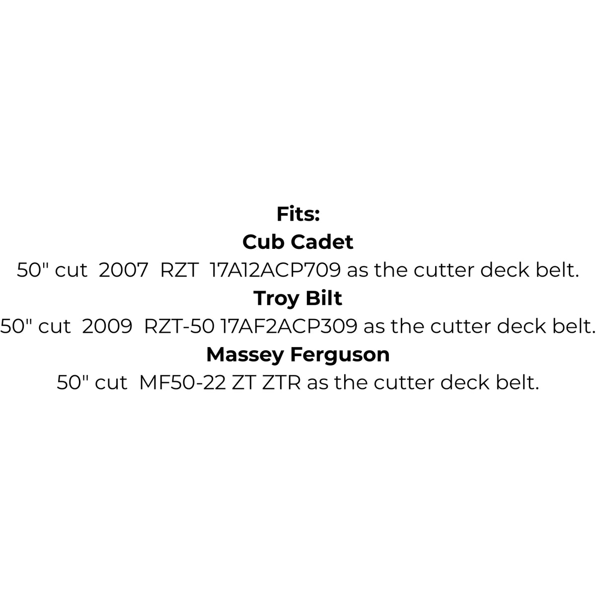 Belt Replaces Cub Cadet, Massey Ferguson, MTD, Troy Bilt or Rover 745-04044, 754-04044A, 954-04044 or 954-04044A