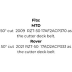 Belt Replaces Cub Cadet, Massey Ferguson, MTD, Troy Bilt or Rover 745-04044, 754-04044A, 954-04044 or 954-04044A