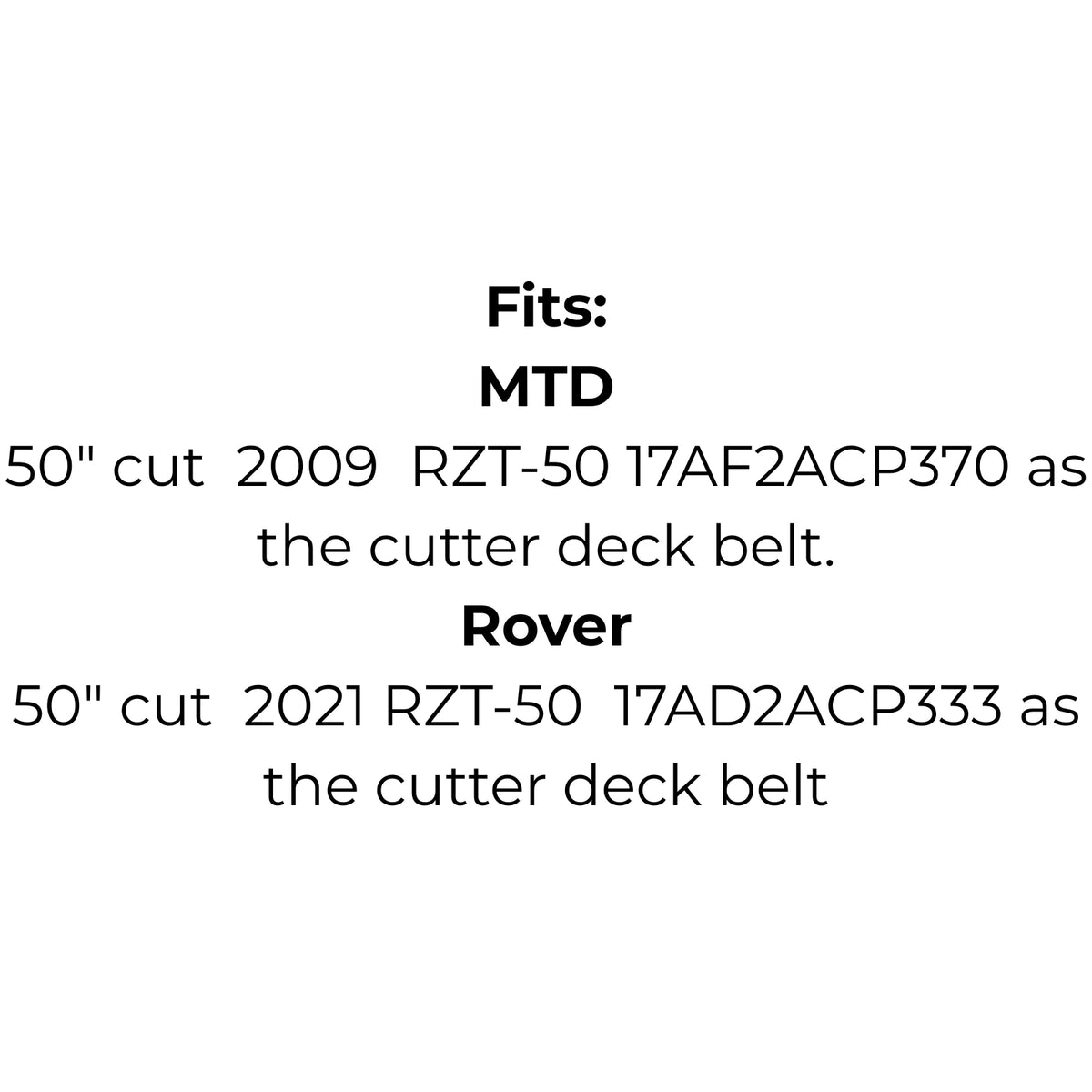 Belt Replaces Cub Cadet, Massey Ferguson, MTD, Troy Bilt or Rover 745-04044, 754-04044A, 954-04044 or 954-04044A