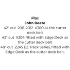Belt Replaces John Deere M154621 or M154624, Country Clipper D-3727-W or Toro 109-5364
