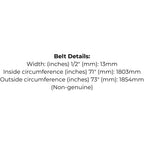 Belt Replaces Murray: 690071/MA, 1001223/MA, Snapper: 2-2252 and 1-8236 or Stihl, Viking: 70048721326 and 61217042150