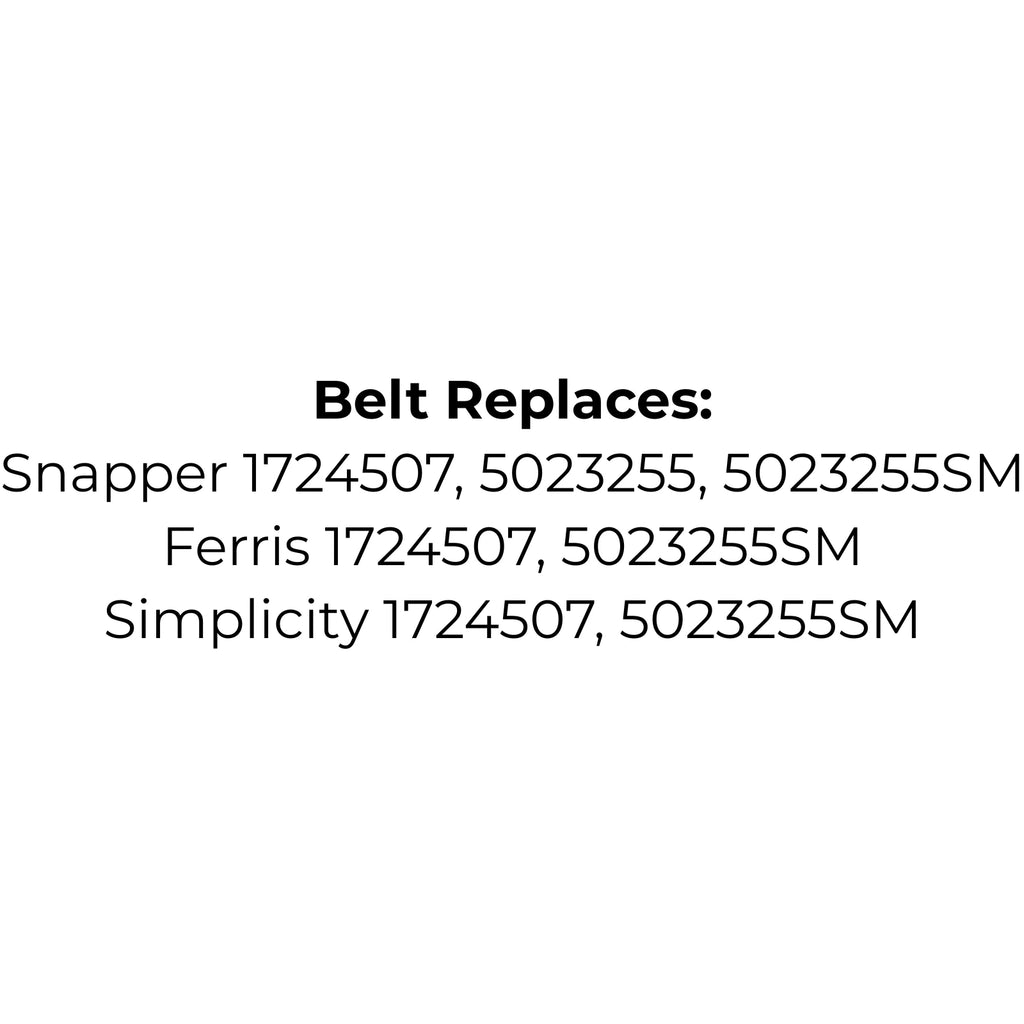 Belt replaces Snapper 1724507, 5023255, 5023255SM, Ferris or Simplicity 1724507, 5023255SM