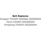 Belt replaces Snapper 1724507, 5023255, 5023255SM, Ferris or Simplicity 1724507, 5023255SM