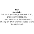 Belt replaces Snapper 1724507, 5023255, 5023255SM, Ferris or Simplicity 1724507, 5023255SM