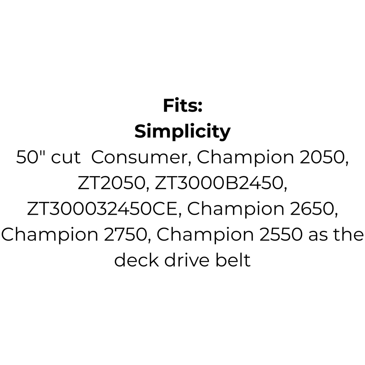 Belt replaces Snapper 1724507, 5023255, 5023255SM, Ferris or Simplicity 1724507, 5023255SM
