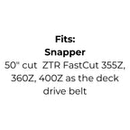 Belt replaces Snapper 1724507, 5023255, 5023255SM, Ferris or Simplicity 1724507, 5023255SM
