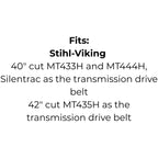 Belt Replaces Stihl-Viking 7004 872 1325 or 6121 704 1230 or John Deere GX20006 or UC30568