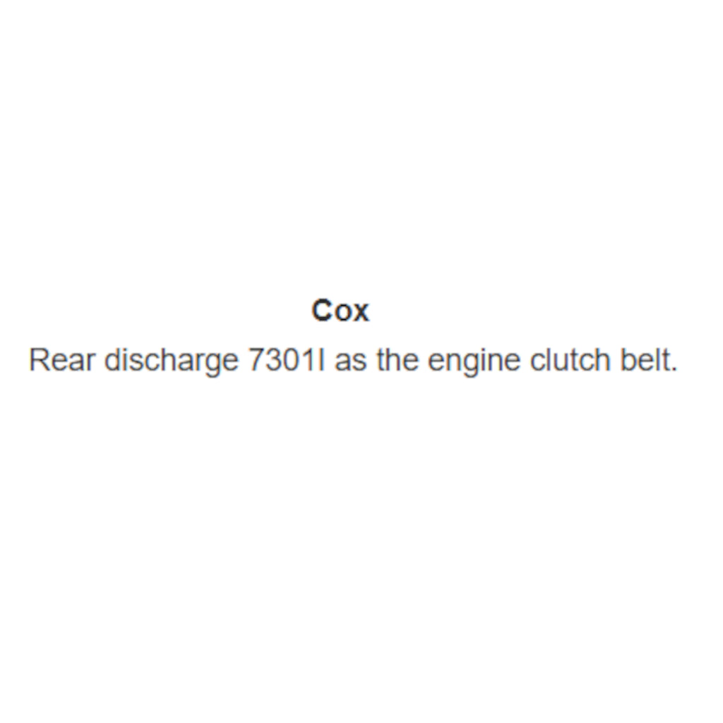 Belt for Castlegarden & Stiga 38" cut rear discharge, Victa VRX19538HC-A or Cox, Kingcat belt# V27 - Alt 7