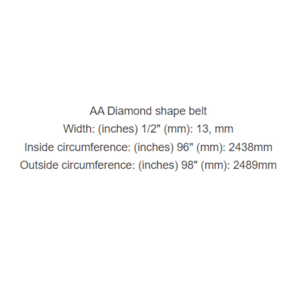 Belt for Castlegarden & Stiga 38" cut rear discharge, Victa VRX19538HC-A or Cox, Kingcat belt# V27 - Alt 11
