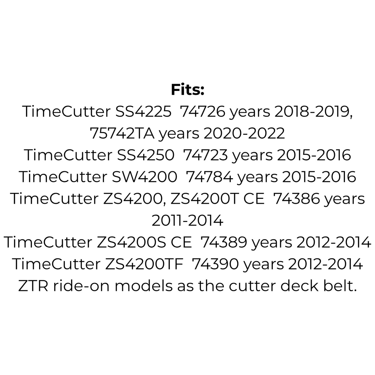 Belt replaces Toro 119-8819