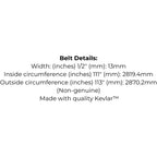 Belt replaces Toro 119-8819
