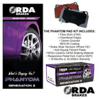 RDA Phantom Ceramic Rear Brake Pads for Holden Commodore, Calais, VE 2006-2013, VF 2013-2017 Statesman WM 2006-2010, RDC1949