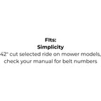 Belt Replaces Murray, Simplicity, Snapper or Victa 1732955SM