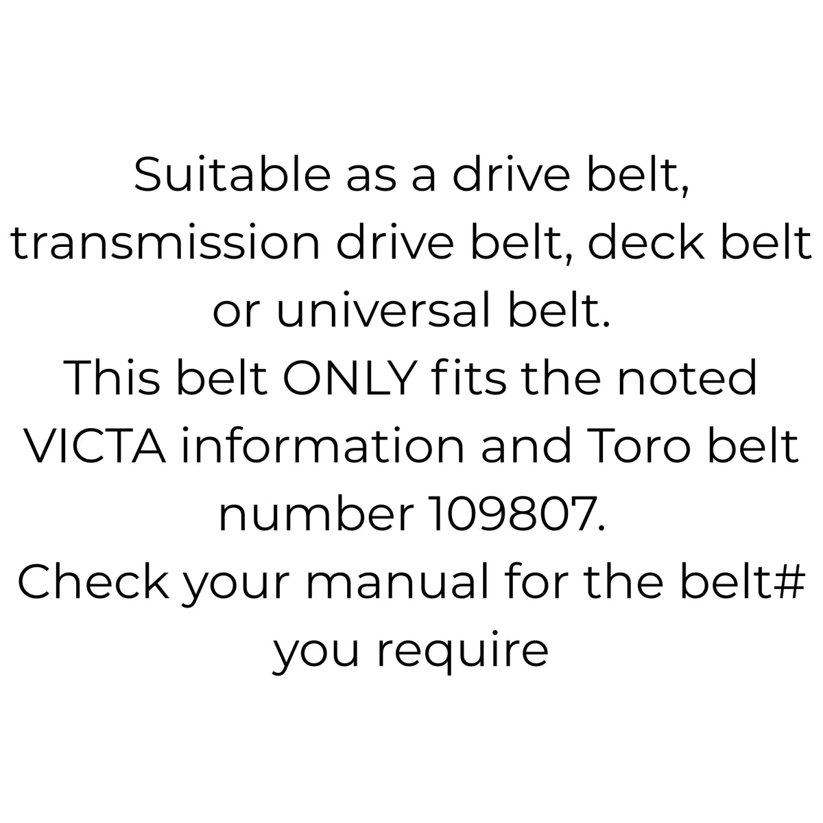 Belt Replaces Toro 109807, Victa RD18376A, Dayco L499, Gates 6899