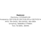 Belt for Electrolux G11123461X00, Husqvarna 532125907-X 532193214, MTD 754-04122, 954-041222, 954-5834, Simplicity 1666698 1716854 or Toro 112-5834