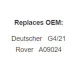 Belt Replaces Deutscher Belt# G4/21 28" Cut G26 Self Propelled or Rover 28" Cut 8103 Edger Belt# A09024