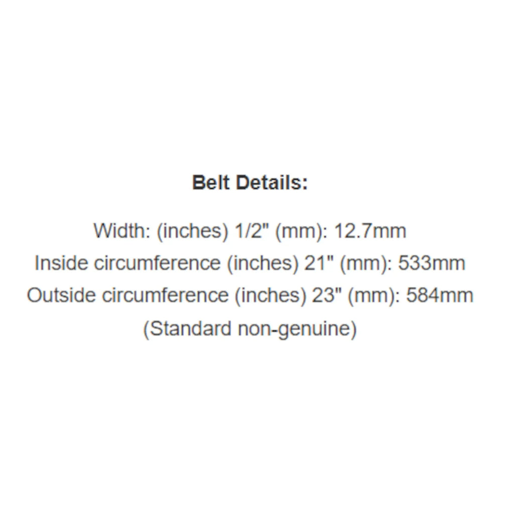 Belt Replaces Deutscher Belt# G4/21 28" Cut G26 Self Propelled or Rover 28" Cut 8103 Edger Belt# A09024 - Alt 6