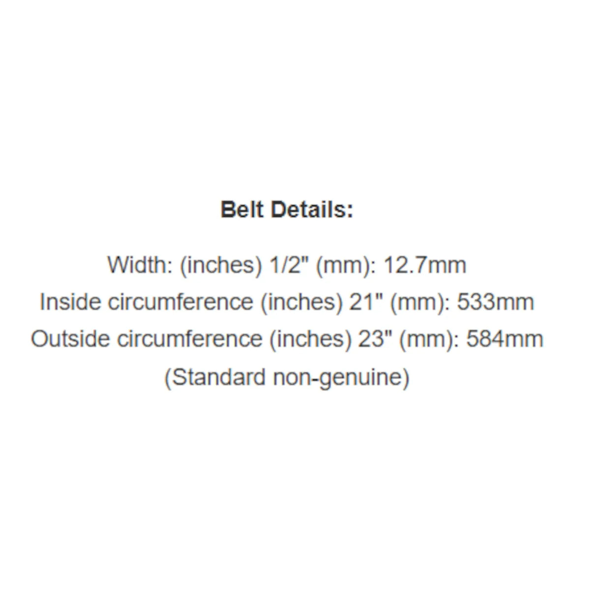 Belt Replaces Deutscher Belt# G4/21 28" Cut G26 Self Propelled or Rover 28" Cut 8103 Edger Belt# A09024 - Alt 6