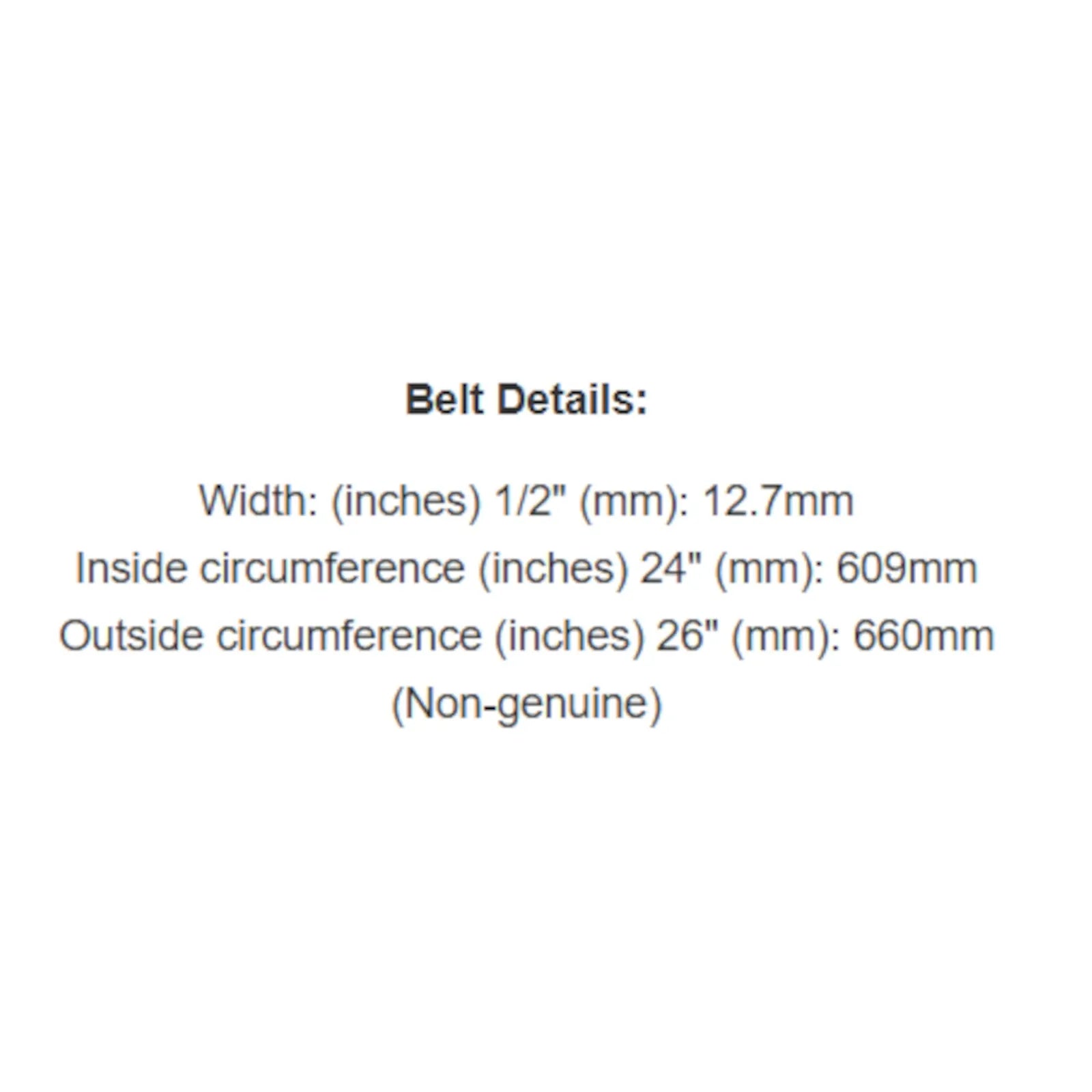 Belt Replaces Cox V17, Deutscher MZ17, Jetfast and Supaswift 900088