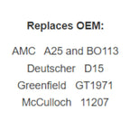 Belt Replaces AMC A25 BO113, Deutscher D15, Greenfield GT1971 or McCulloch 11207