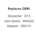 Belt Replaces Deutscher D13, John Deere M40222 or Masport Grassmaster 850114