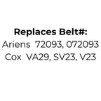 Belt Replaces 72093, VA29, SV23, V23 Fits Ariens Rocket Tiller, Cox GT2000