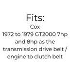Belt Replaces 72093, VA29, SV23, V23 Fits Ariens Rocket Tiller, Cox GT2000