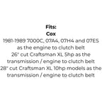 Belt to Replace Cox V01, VA33, SV01, SV07, Deutscher H9, H09, 1579, John Deere AM32172,  Rover A05071, Cox Scout  or Cox Stockman