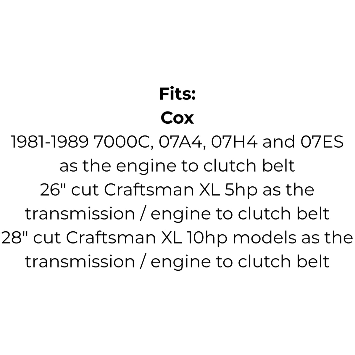 Belt to Replace Cox V01, VA33, SV01, SV07, Deutscher H9, H09, 1579, John Deere AM32172,  Rover A05071, Cox Scout  or Cox Stockman