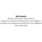 Belt to Replace Cox V01, VA33, SV01, SV07, Deutscher H9, H09, 1579, John Deere AM32172,  Rover A05071, Cox Scout  or Cox Stockman