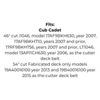 Belt replaces Cub Cadet or MTD 754-04118 or 954-04118 Cutter Deck Belt