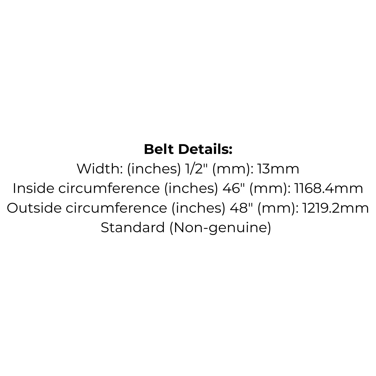 Belt Replaces Cox VA46, Greenfield GT1608 or Masport 850115 - Alt 7